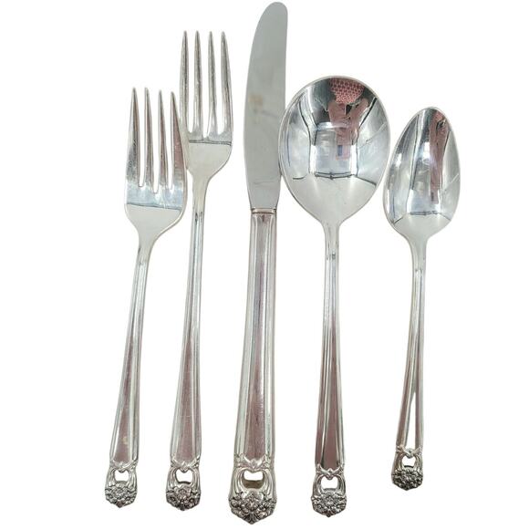 Rogers Brothers‎ Silverplate Eternally Yours Coquette 5 Piece Setting 7-8 - Picture 1 of 12